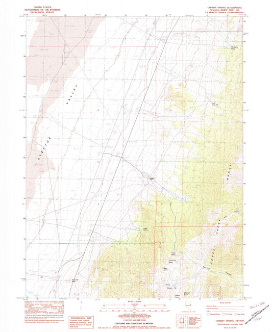 Classic USGS Cherry Spring Nevada 7.5'x7.5' Topo Map Image
