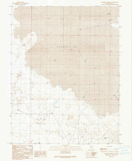 Classic USGS Christian Spring Nevada 7.5'x7.5' Topo Map Image