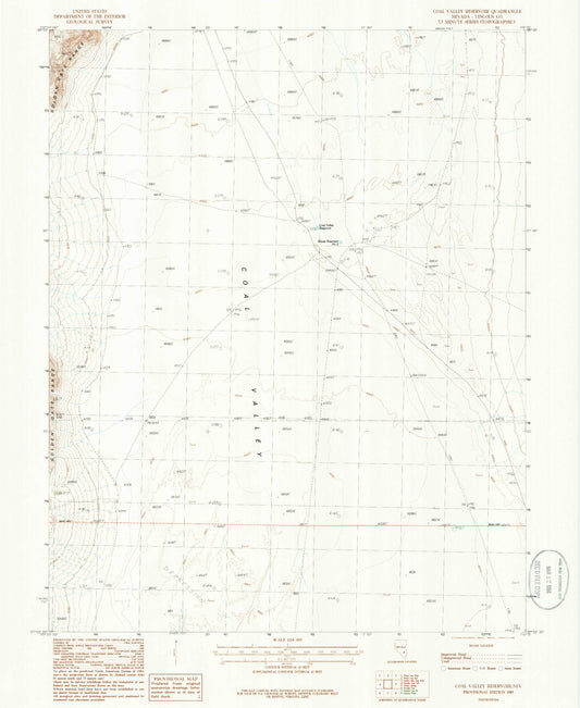 Classic USGS Coal Valley Reservoir Nevada 7.5'x7.5' Topo Map Image