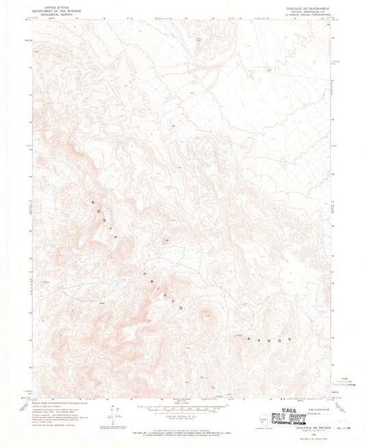 Classic USGS Coaldale NE Nevada 7.5'x7.5' Topo Map Image