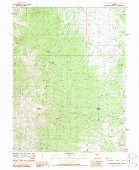 Classic USGS Cockalorum Spring Nevada 7.5'x7.5' Topo Map Image