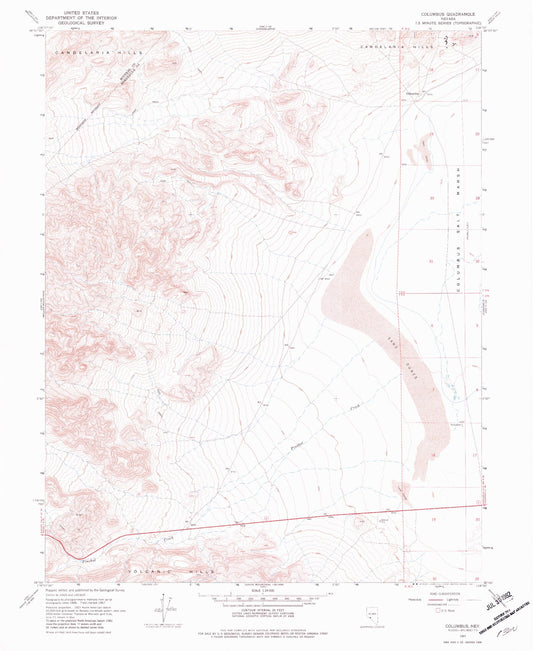 Classic USGS Columbus Nevada 7.5'x7.5' Topo Map Image