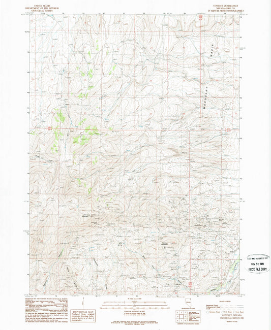 Classic USGS Contact Nevada 7.5'x7.5' Topo Map Image