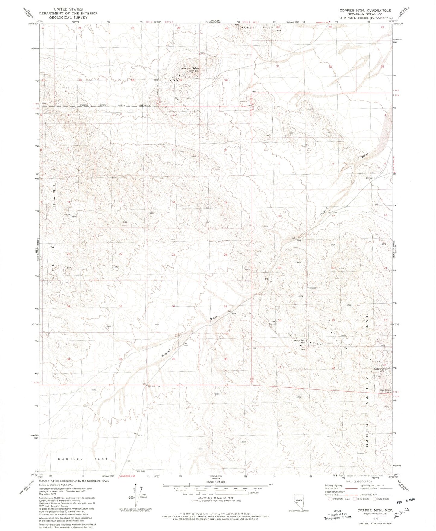 Classic USGS Copper Mountain Nevada 7.5