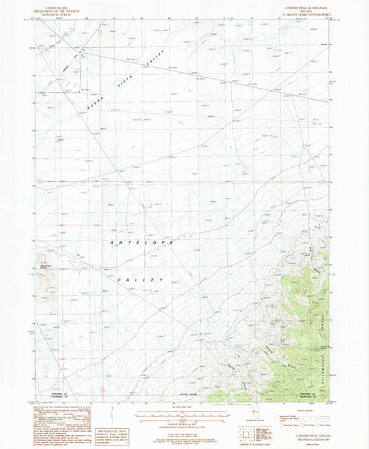 Classic USGS Cornish Peak Nevada 7.5'x7.5' Topo Map Image