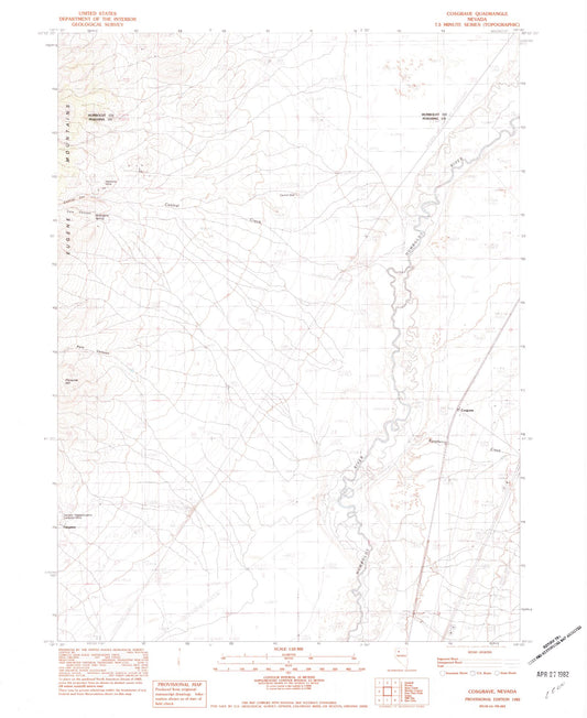 Classic USGS Cosgrave Nevada 7.5'x7.5' Topo Map Image