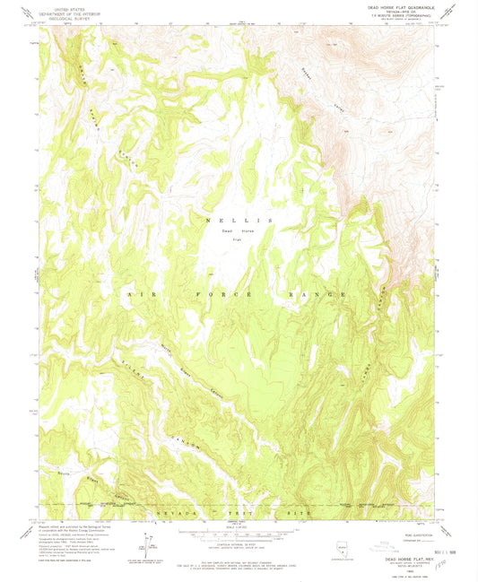 Classic USGS Dead Horse Flat Nevada 7.5'x7.5' Topo Map Image