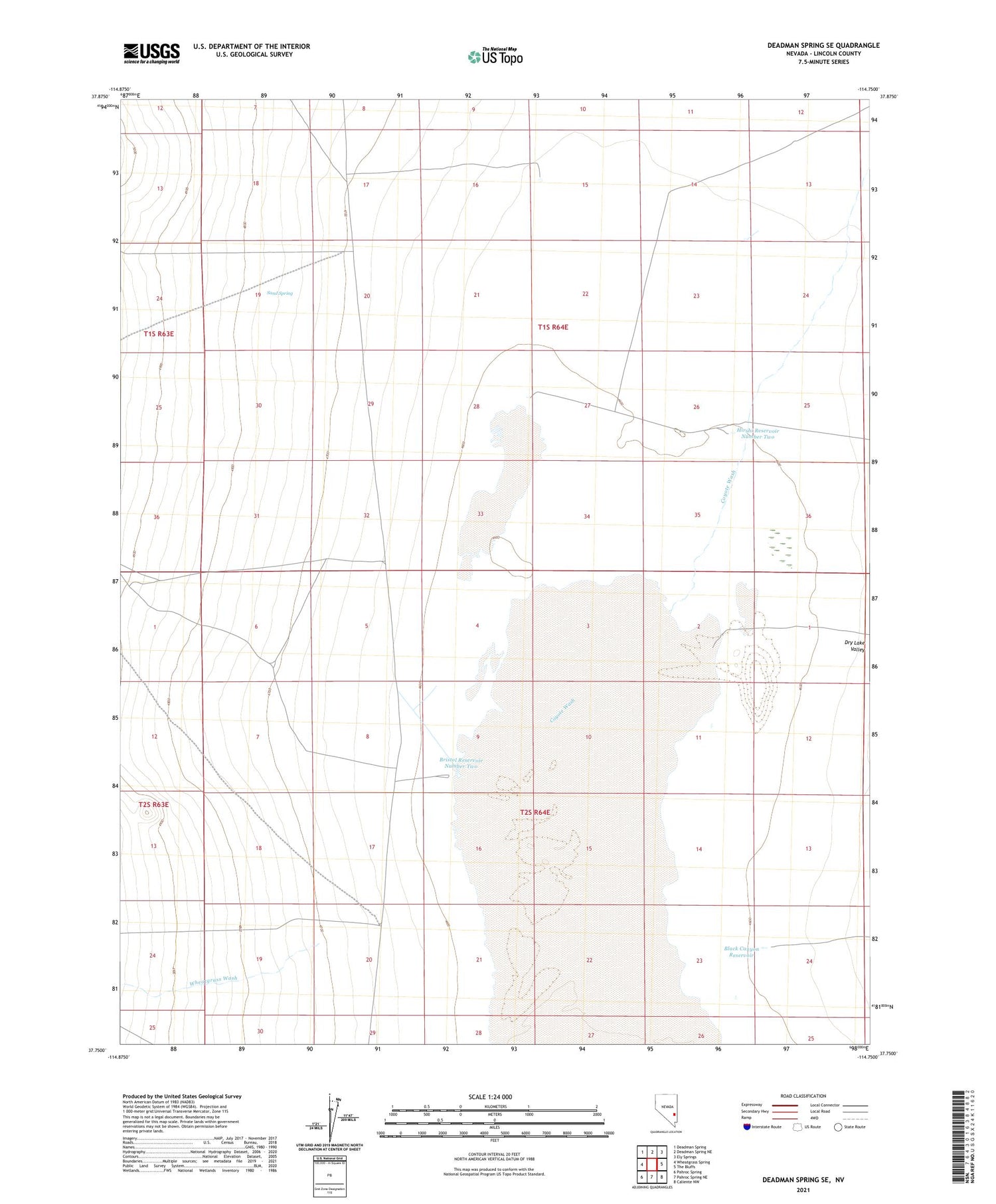 Deadman Spring SE Nevada US Topo Map Image
