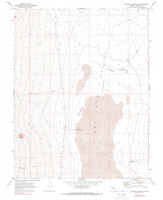 Classic USGS Deadman Spring SE Nevada 7.5'x7.5' Topo Map Image