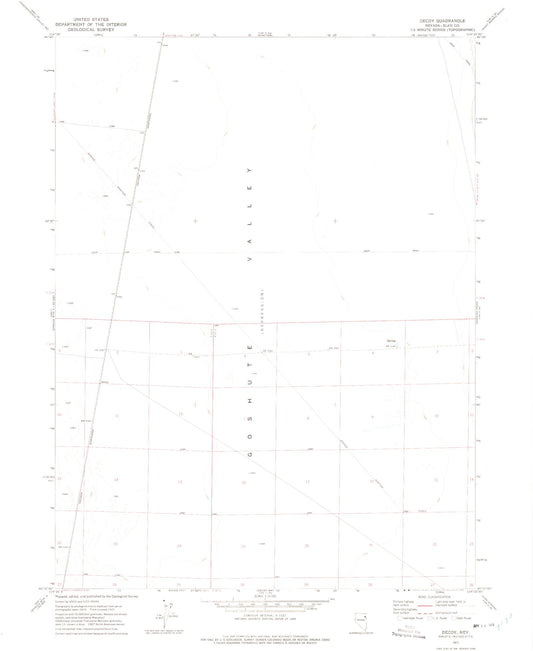 Classic USGS Decoy Nevada 7.5'x7.5' Topo Map Image