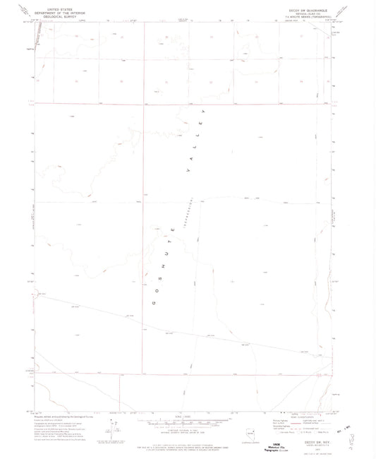 Classic USGS Decoy SW Nevada 7.5'x7.5' Topo Map Image