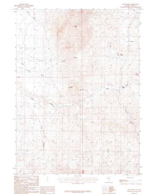 Classic USGS Deep Creek Nevada 7.5'x7.5' Topo Map Image