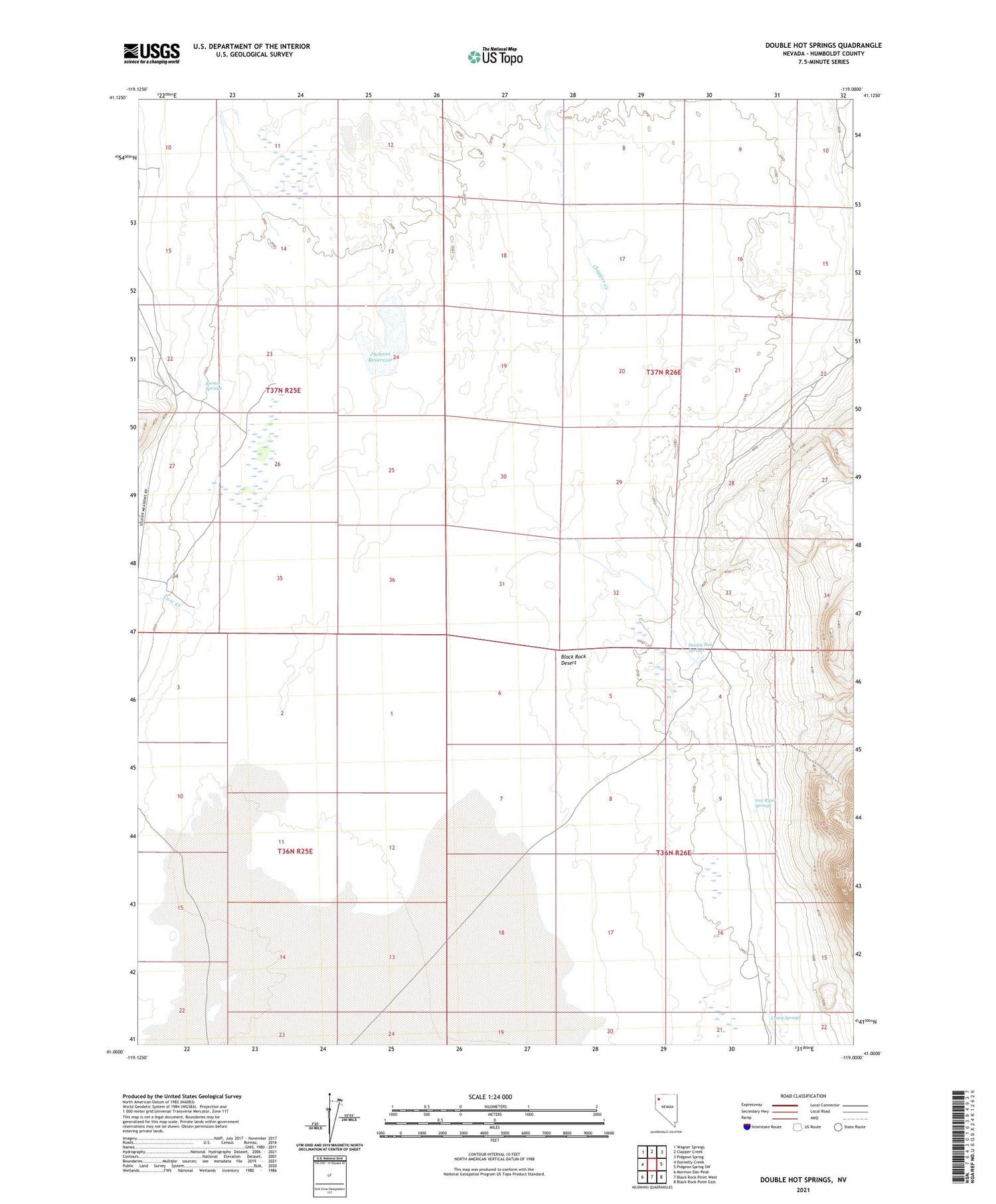 Double Hot Springs Nevada US Topo Map Image