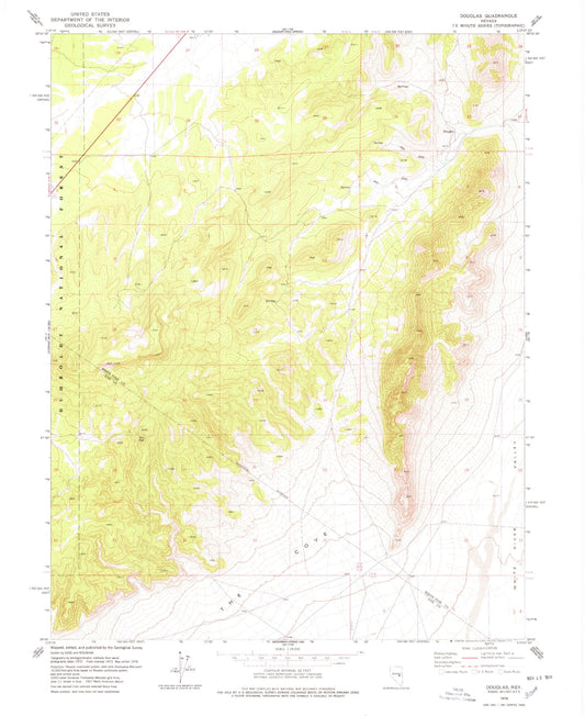 Classic USGS Douglas Nevada 7.5'x7.5' Topo Map Image