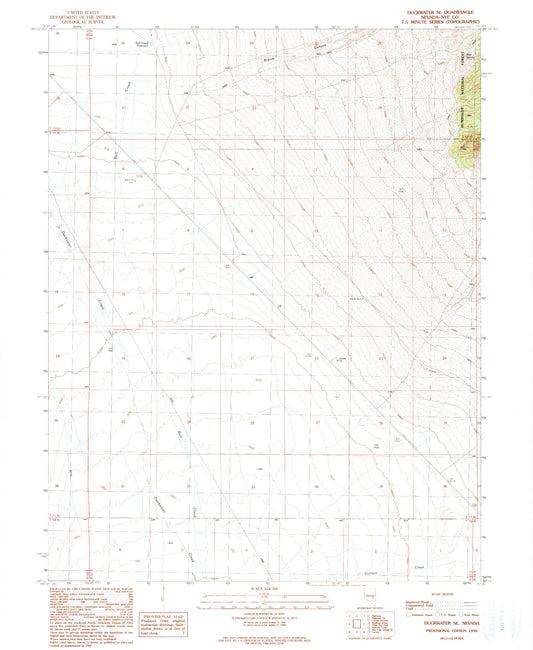 Classic USGS Duckwater SE Nevada 7.5'x7.5' Topo Map Image