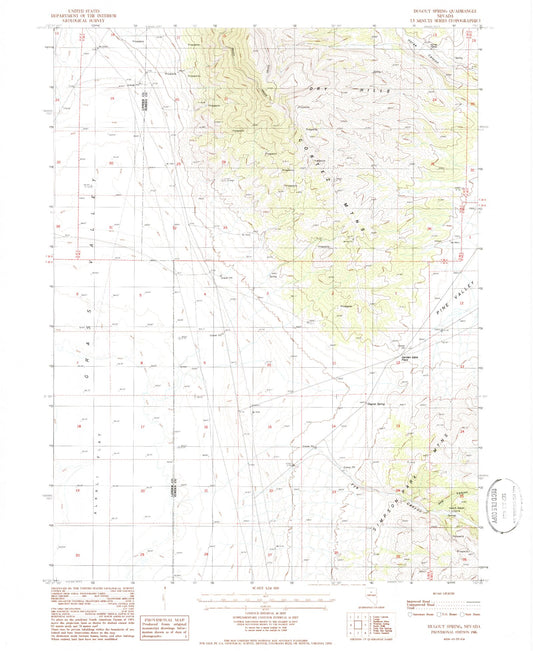 Classic USGS Dugout Spring Nevada 7.5'x7.5' Topo Map Image