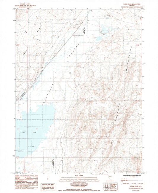 Classic USGS Eagle Rock Nevada 7.5'x7.5' Topo Map Image