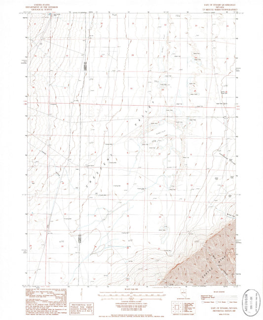 Classic USGS East of Tenabo Nevada 7.5'x7.5' Topo Map Image