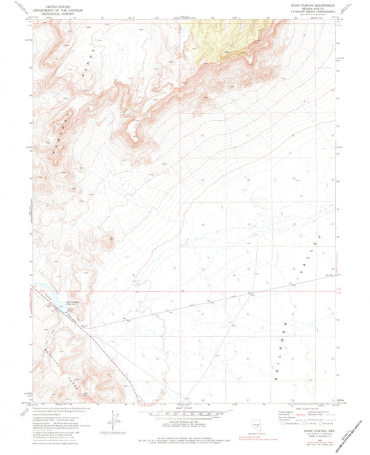 Classic USGS Echo Canyon Nevada 7.5'x7.5' Topo Map Image