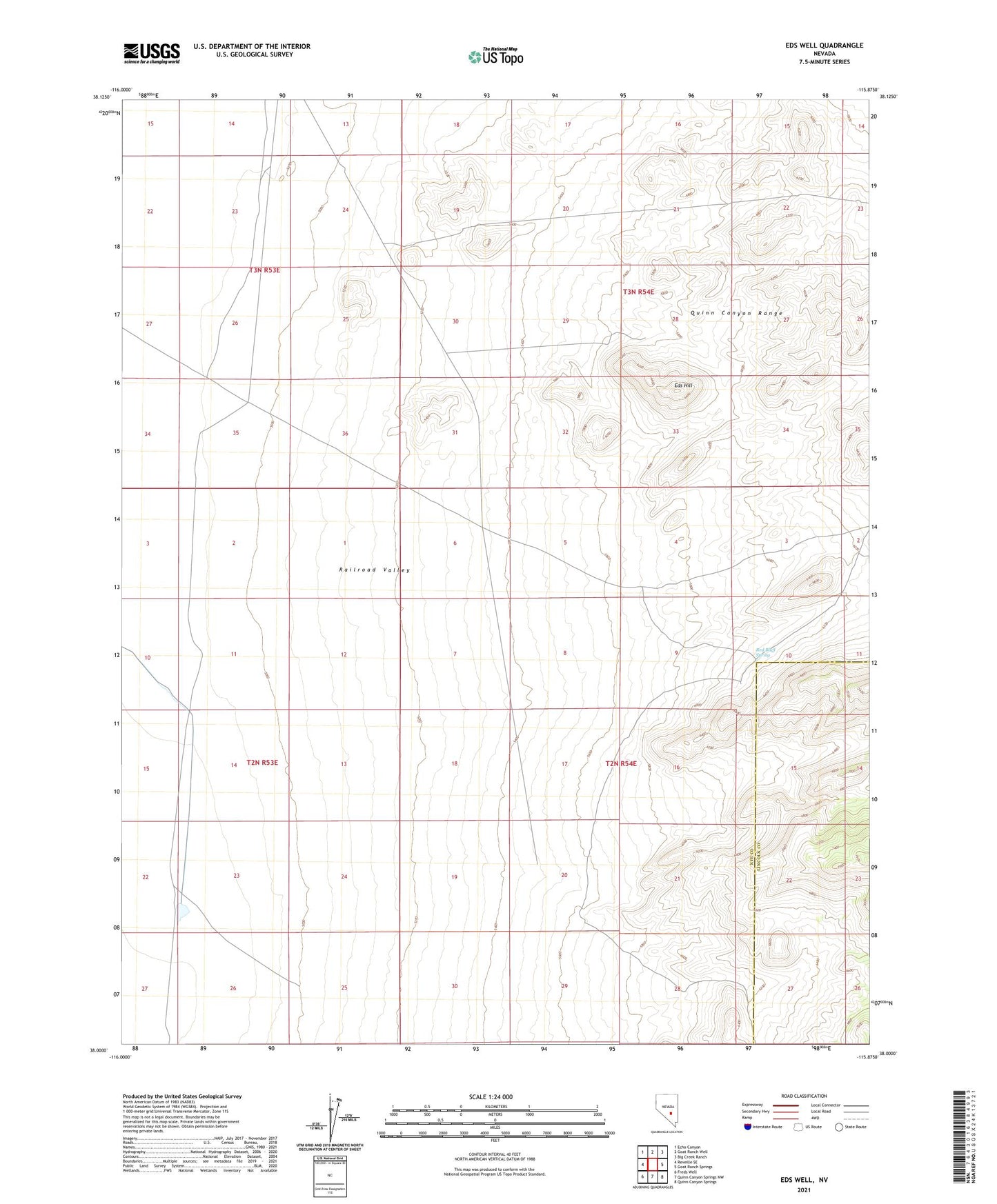Eds Well Nevada US Topo Map Image