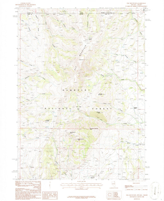 Classic USGS Elk Mountain Nevada 7.5'x7.5' Topo Map Image