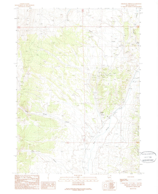 Classic USGS Emigrant Springs Nevada 7.5'x7.5' Topo Map Image