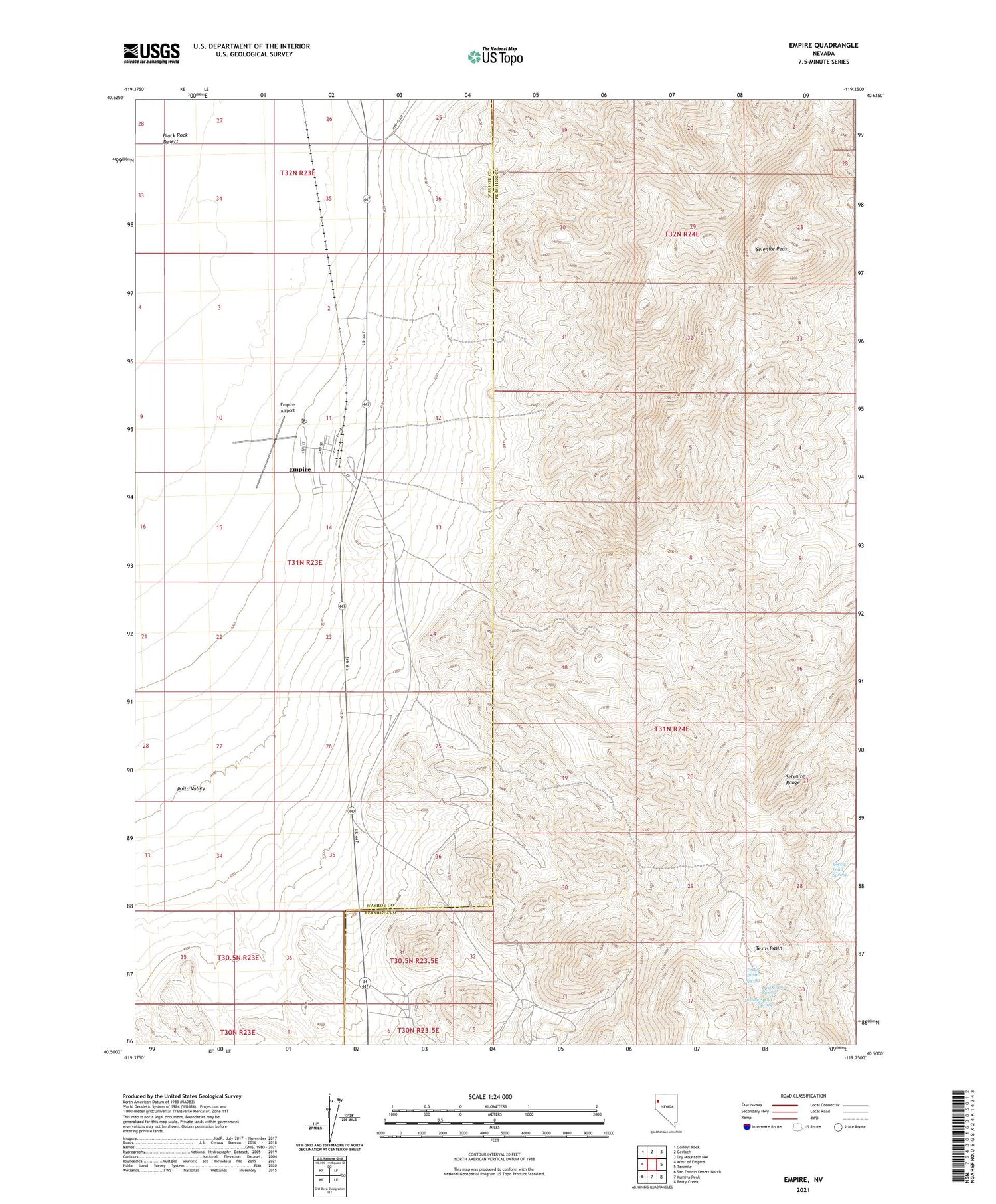 Empire Nevada US Topo Map Image