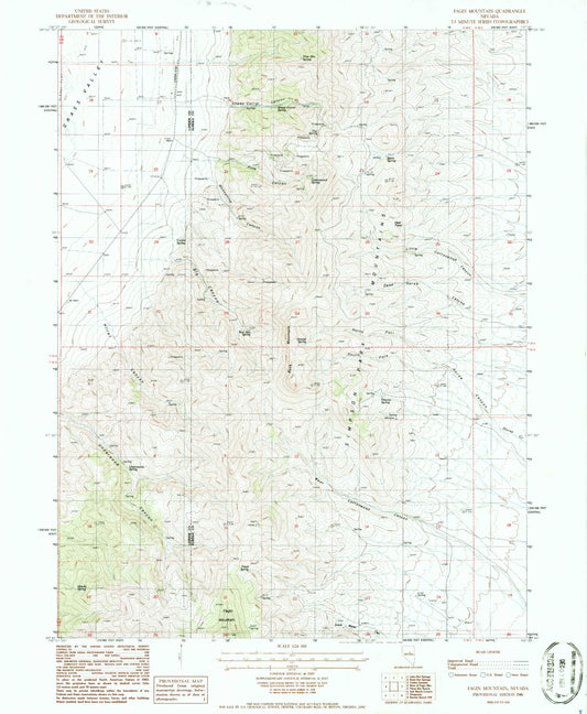 Classic USGS Fagin Mountain Nevada 7.5'x7.5' Topo Map Image