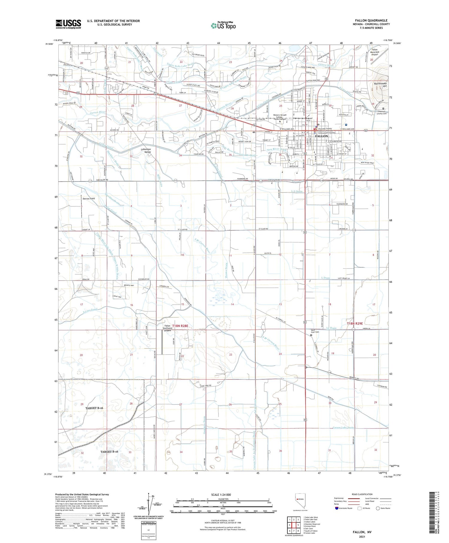 Fallon Nevada US Topo Map Image
