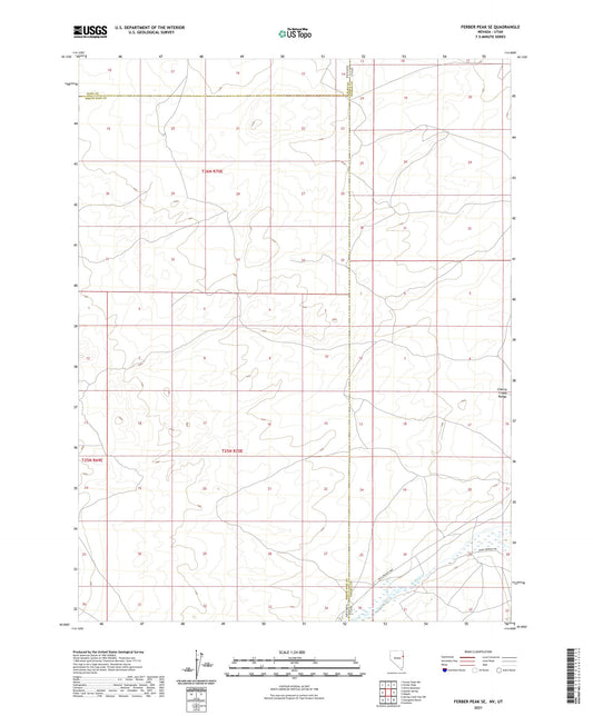 Ferber Peak SE Nevada US Topo Map Image