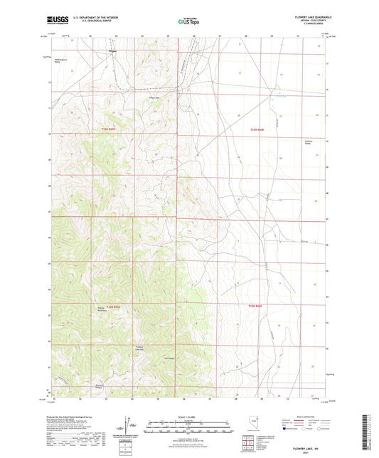 Flowery Lake Nevada US Topo Map Image