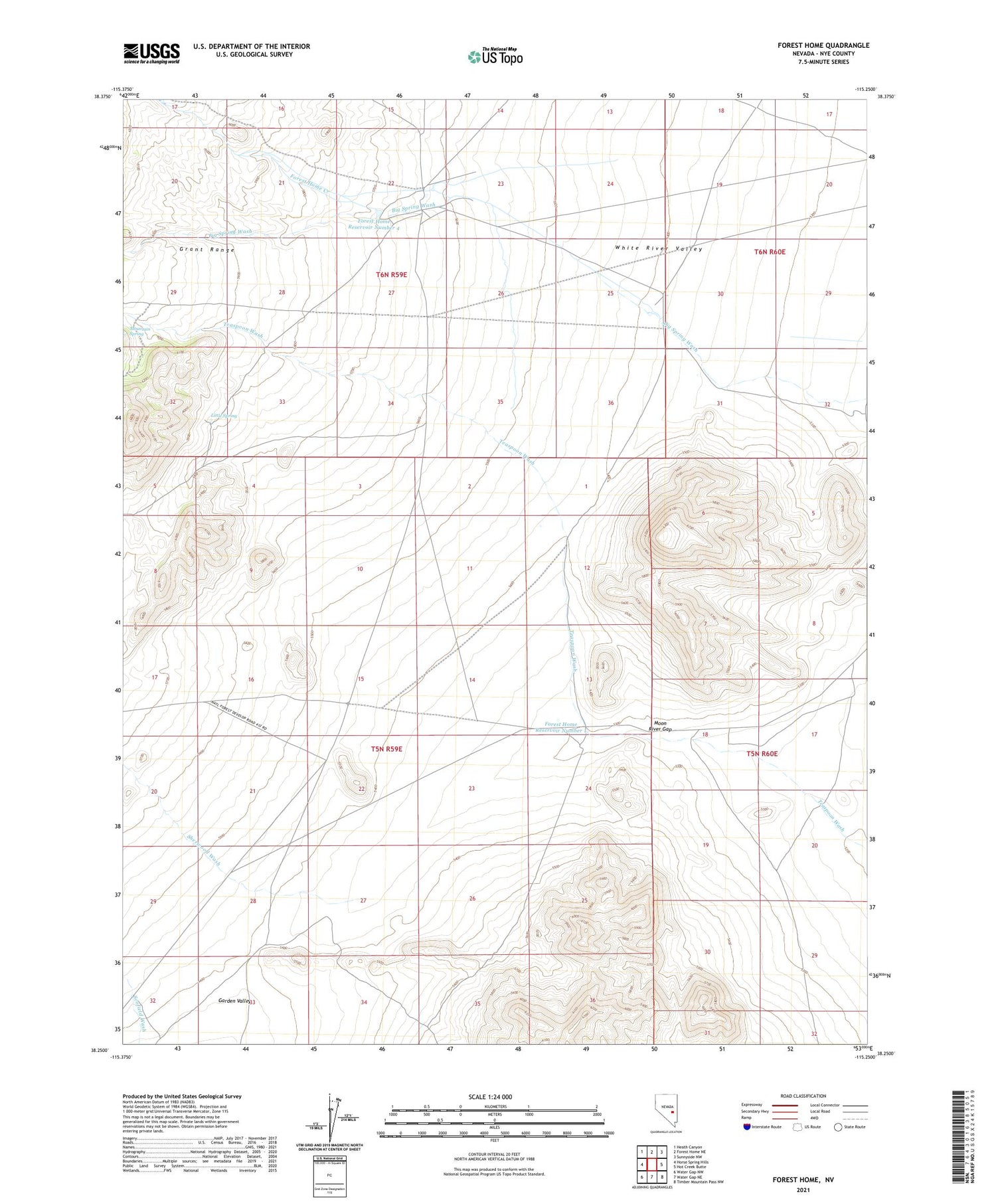 Forest Home Nevada US Topo Map Image