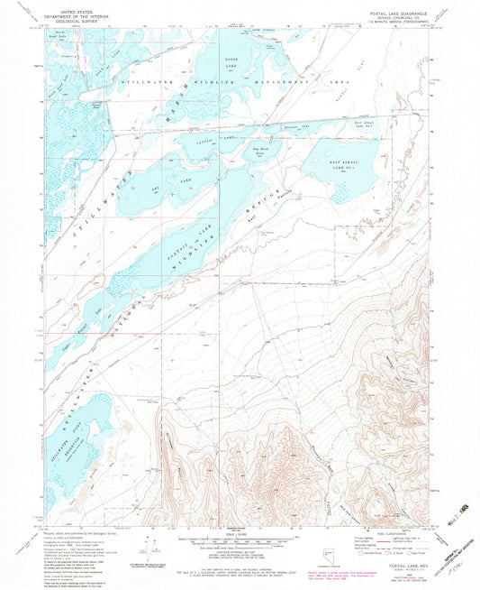 Classic USGS Foxtail Lake Nevada 7.5'x7.5' Topo Map Image