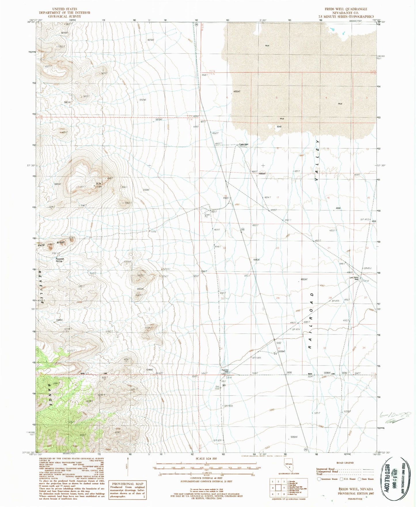 Classic USGS Freds Well Nevada 7.5'x7.5' Topo Map Image