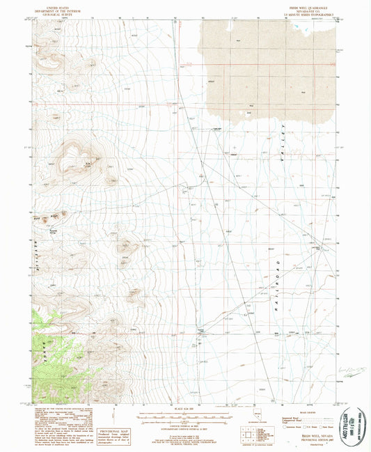 Classic USGS Freds Well Nevada 7.5'x7.5' Topo Map Image