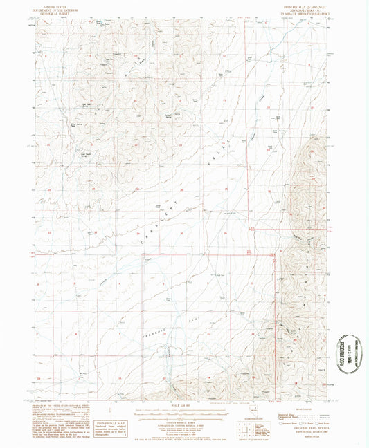 Classic USGS Frenchie Flat Nevada 7.5'x7.5' Topo Map Image