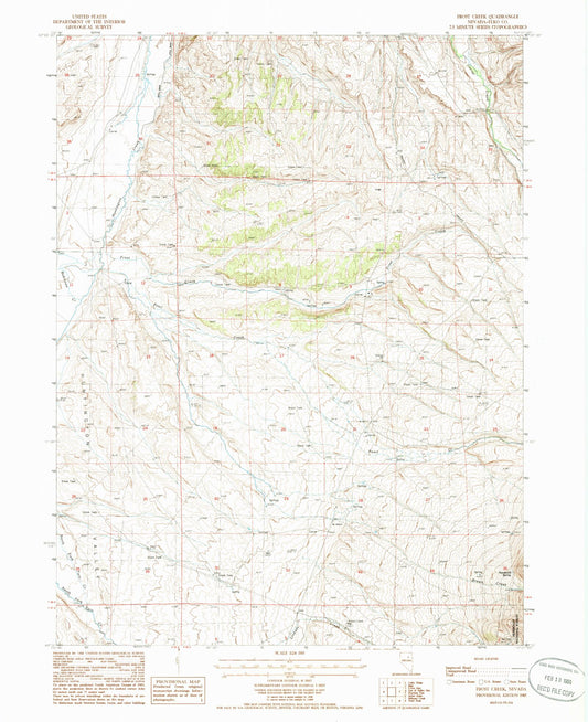 Classic USGS Frost Creek Nevada 7.5'x7.5' Topo Map Image