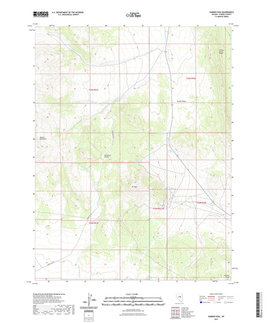 Garden Pass Nevada US Topo Map Image