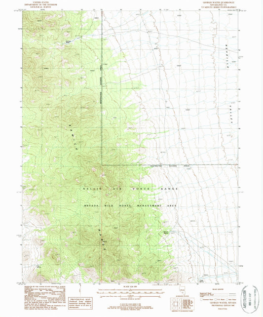 Classic USGS Georges Water Nevada 7.5'x7.5' Topo Map Image