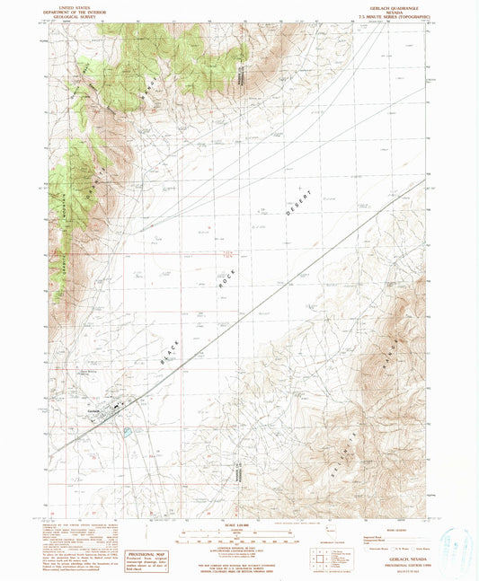 Classic USGS Gerlach Nevada 7.5'x7.5' Topo Map Image
