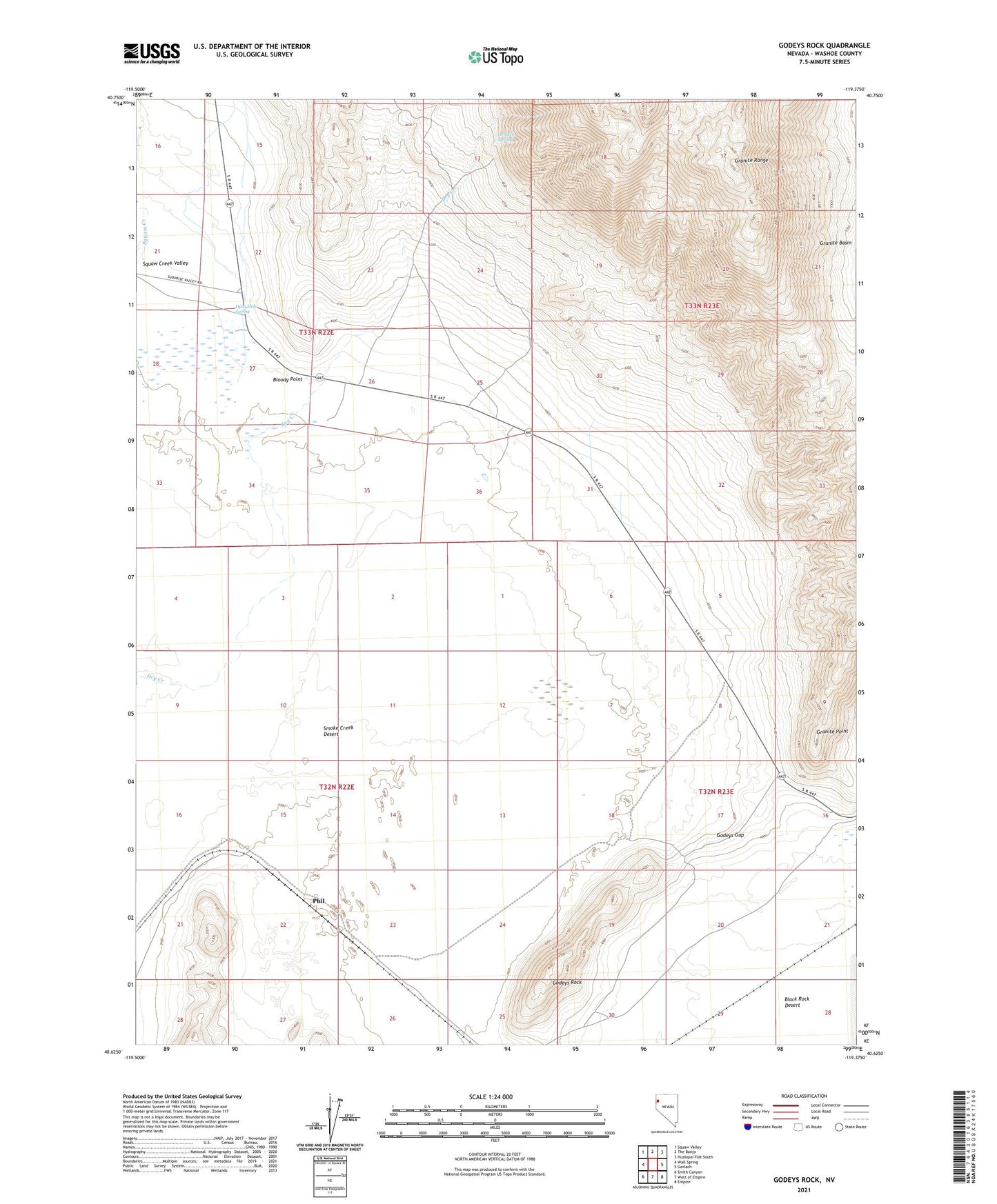 Godeys Rock Nevada US Topo Map Image