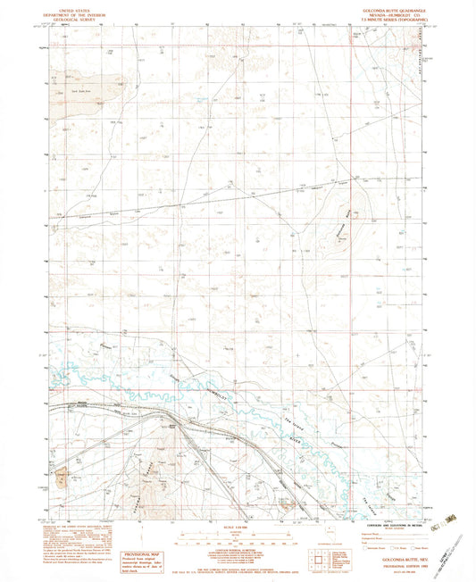 Classic USGS Golconda Butte Nevada 7.5'x7.5' Topo Map Image