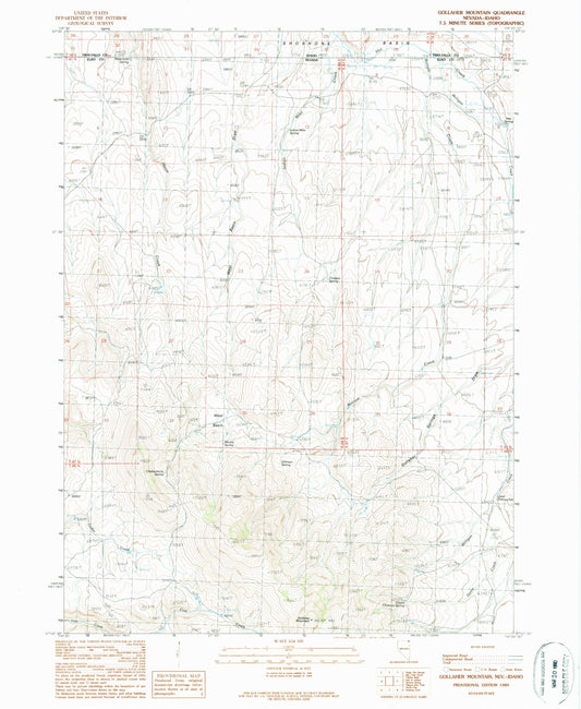 Classic USGS Gollaher Mountain Nevada 7.5'x7.5' Topo Map Image