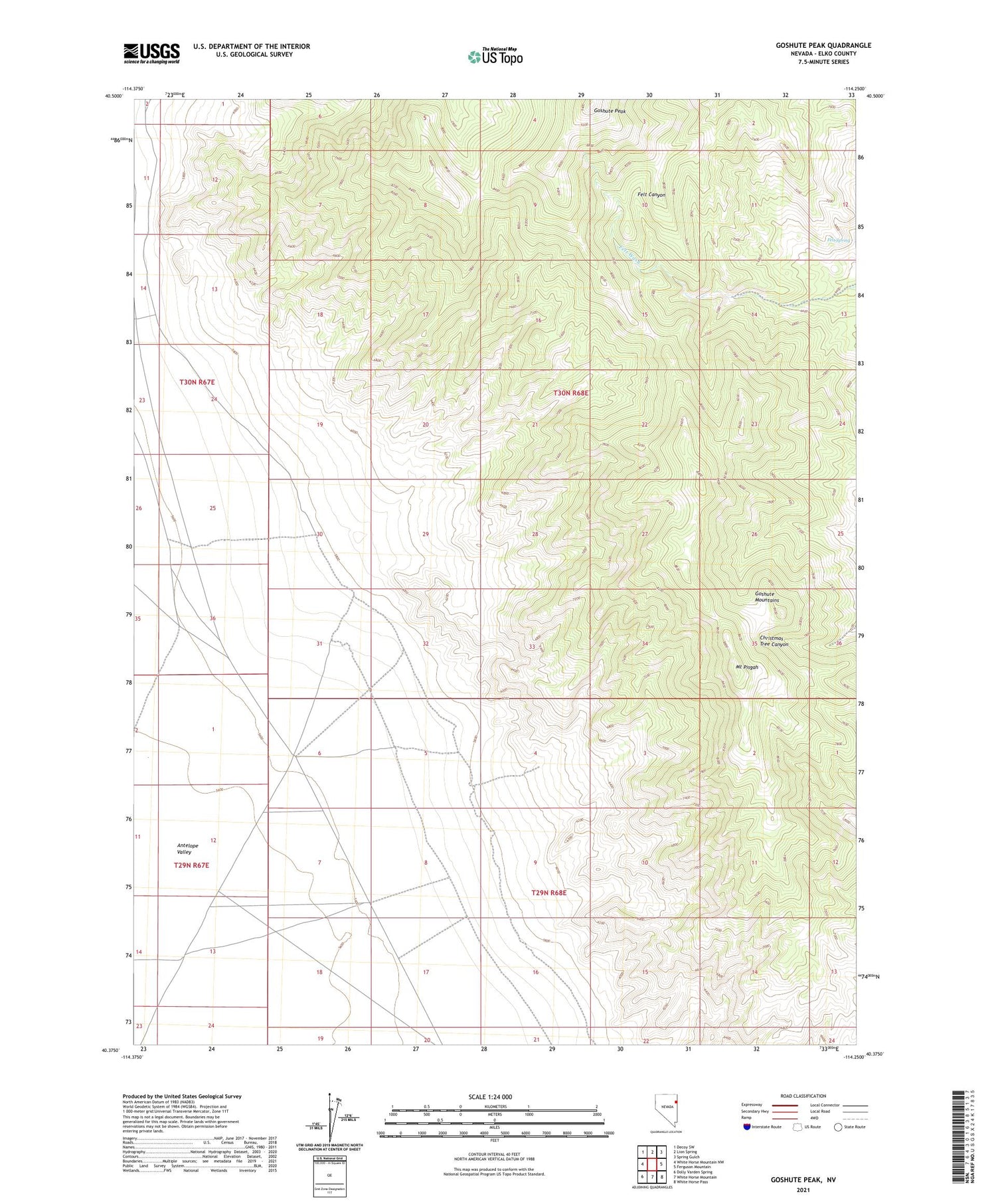 Goshute Peak Nevada US Topo Map Image