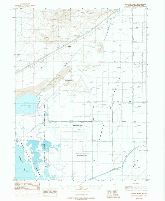 Classic USGS Granite Point Nevada 7.5'x7.5' Topo Map Image