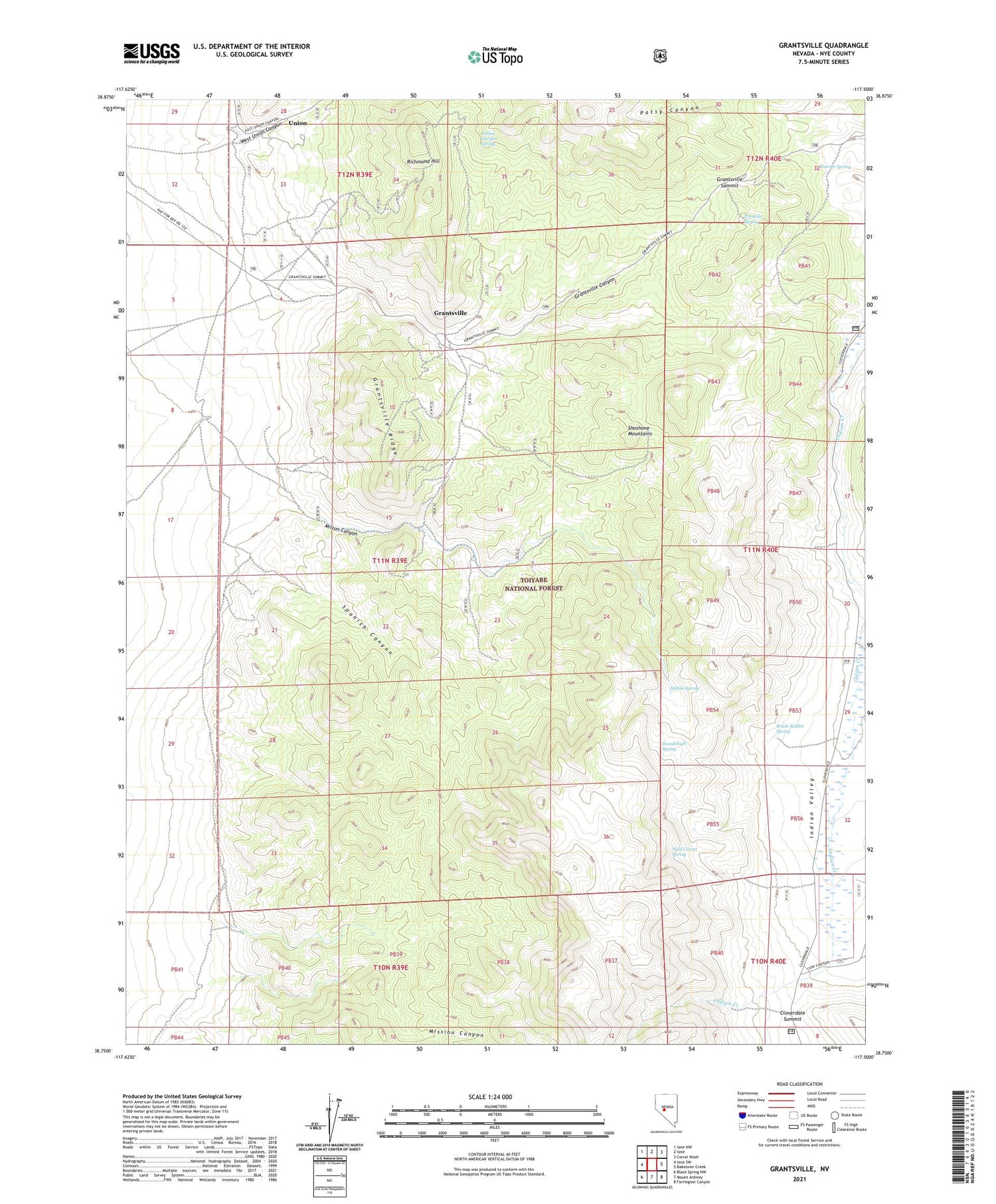 Grantsville Nevada US Topo Map Image