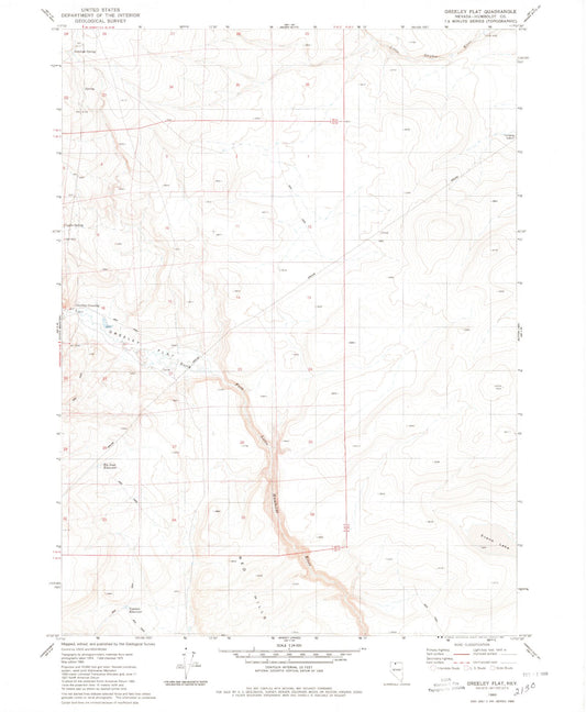 Classic USGS Greeley Flat Nevada 7.5'x7.5' Topo Map Image