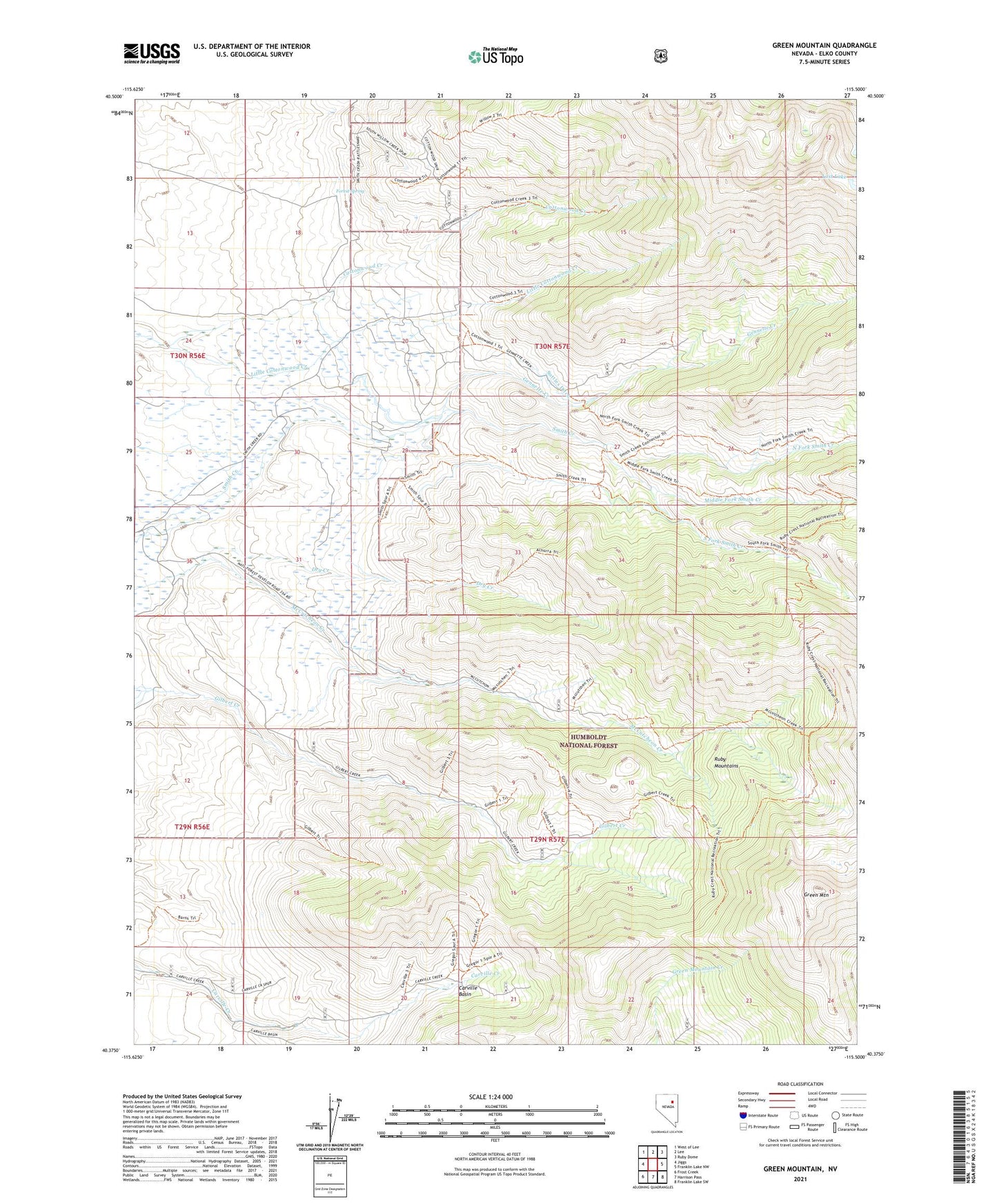 Green Mountain Nevada US Topo Map Image