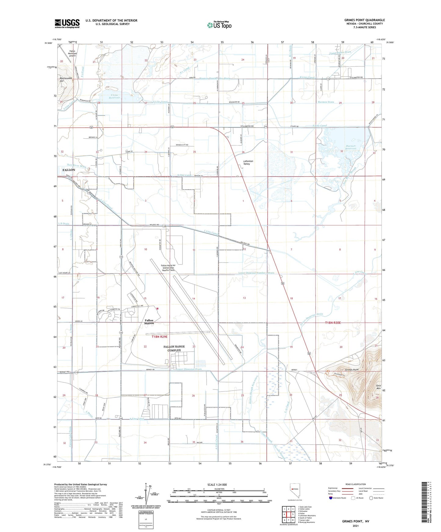 Grimes Point Nevada US Topo Map Image