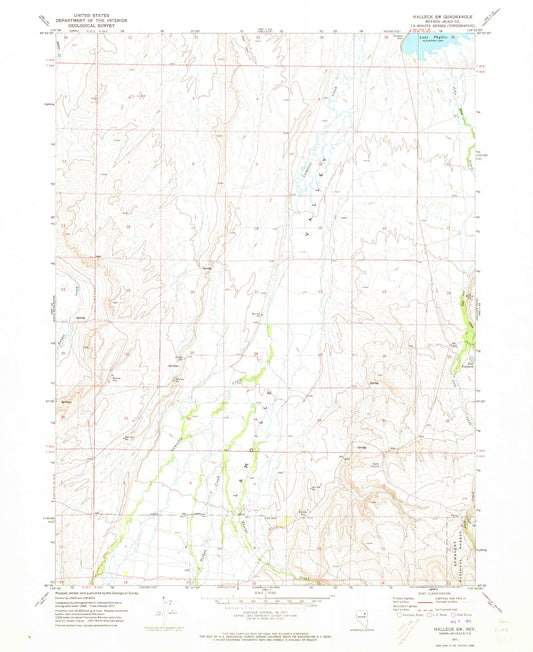 Classic USGS Halleck SW Nevada 7.5'x7.5' Topo Map Image